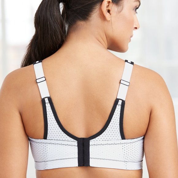 Glamorise SPORT Bra 36D BOUNCE-CONTROL Wicks-U-Dry! PADDED-STRAPS White NEW - Picture 10 of 16